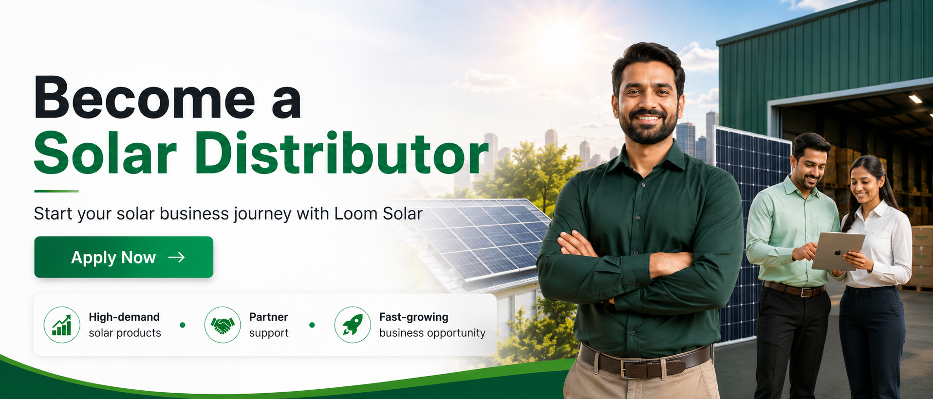 Become a solar distributor with Loom Solar call to action banner